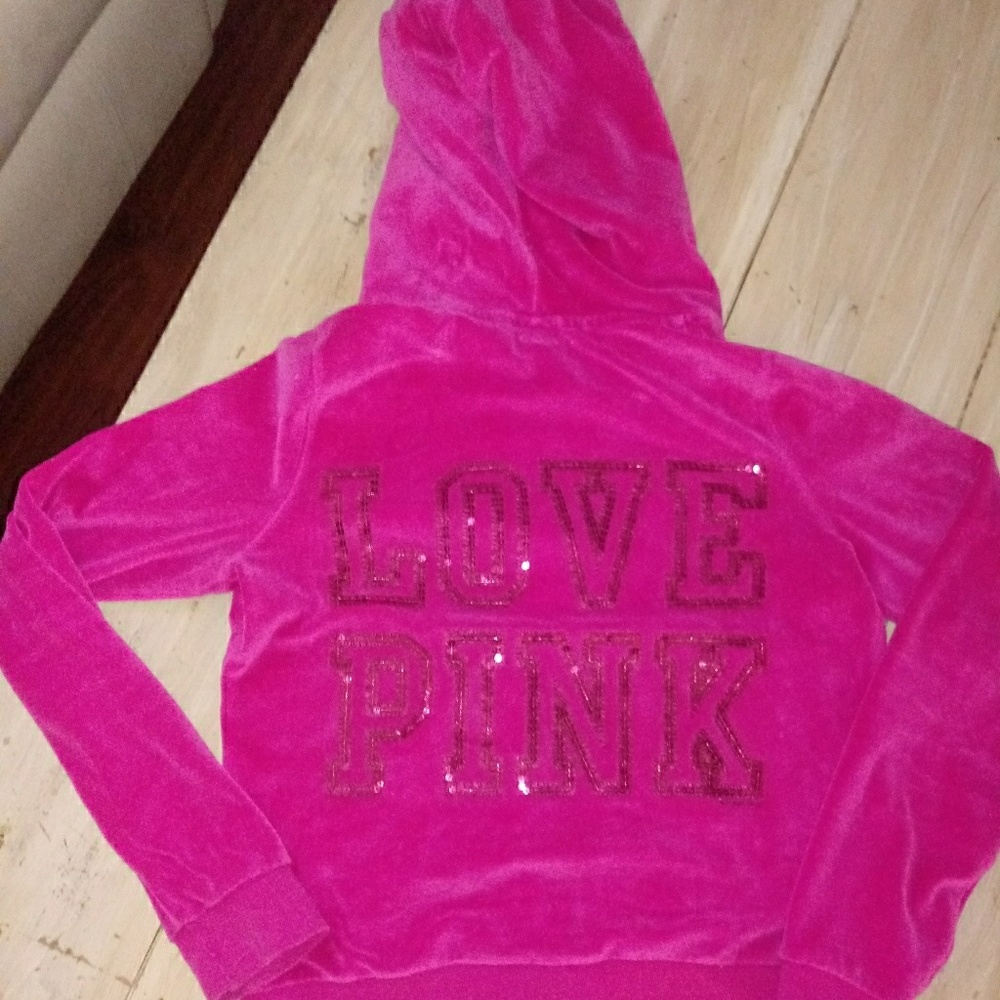 PINK Victoria's Secret sequin velour jacket sz L